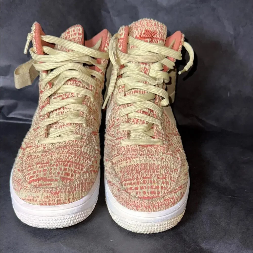 Nike Air Force 1 High Flyknit 2.0 Coral‎ Orange Mens 9.5